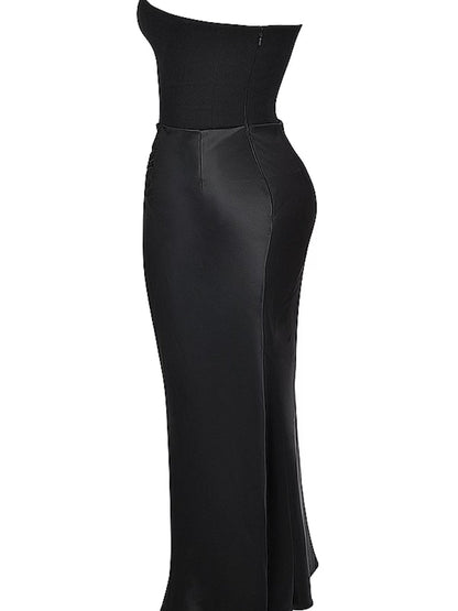black strapless co chromosome dress