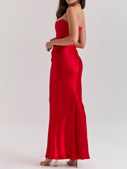 Scarlet Strapless Corset Maxi Dress