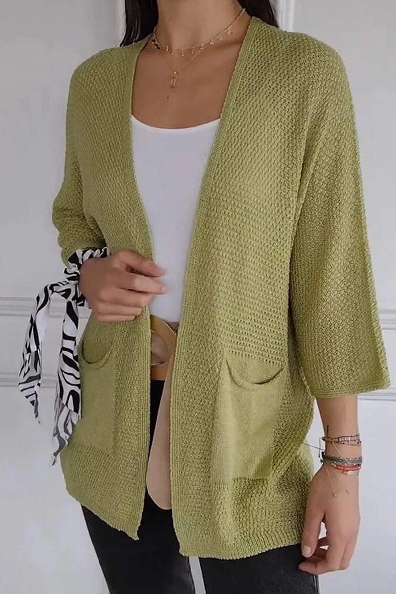 Casual Solid Color Pocket Cardigan Outerwear