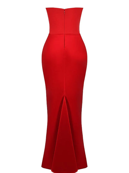 Scarlet Strapless Corset Maxi Dress