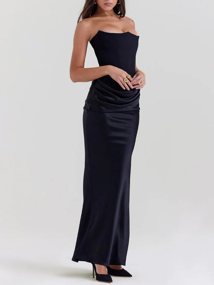 black strapless co chromosome dress