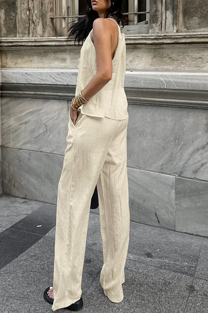 Sexy Pocket Strap Design Halter Sleeveless Two Pieces