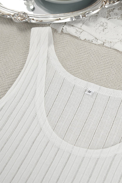 Casual Potholes U Neck Sleeveless Two Pieces