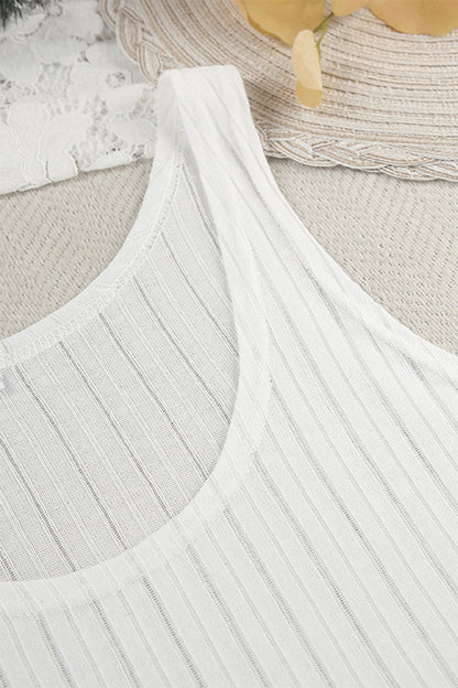 Casual Potholes U Neck Sleeveless Two Pieces