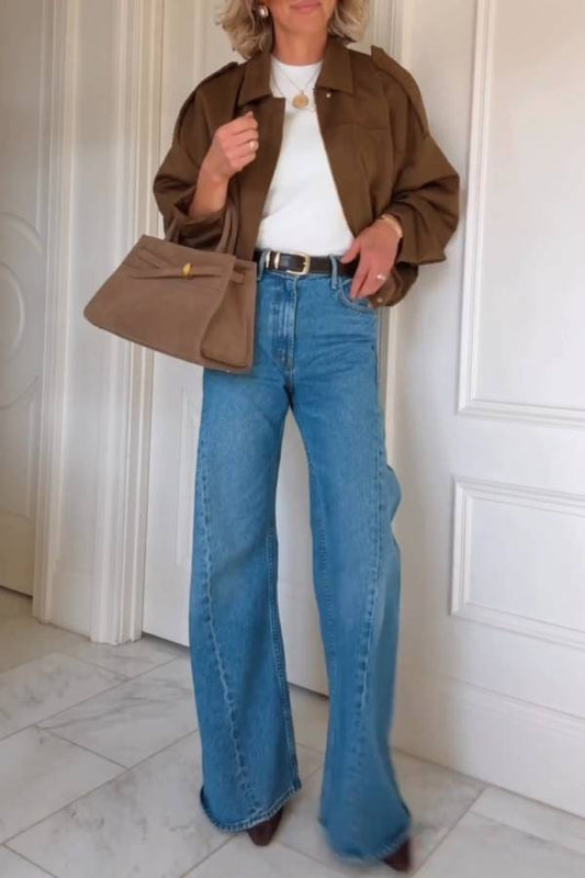 Jacket casual oversized long sleeve fashionable street style jacket