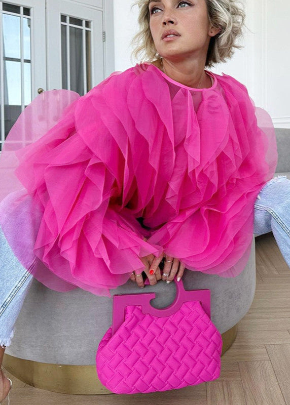 Flare Statement Top – Sheer Ruffled Organza Drama