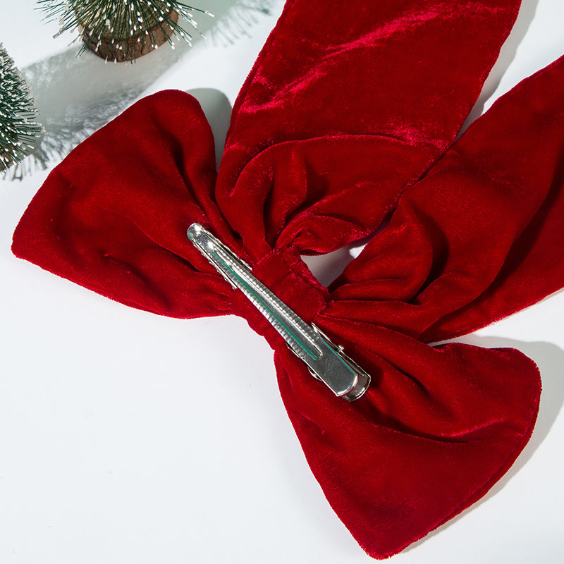 Adorno navideño de terciopelo con forma de copo de nieve para árbol de Navidad 