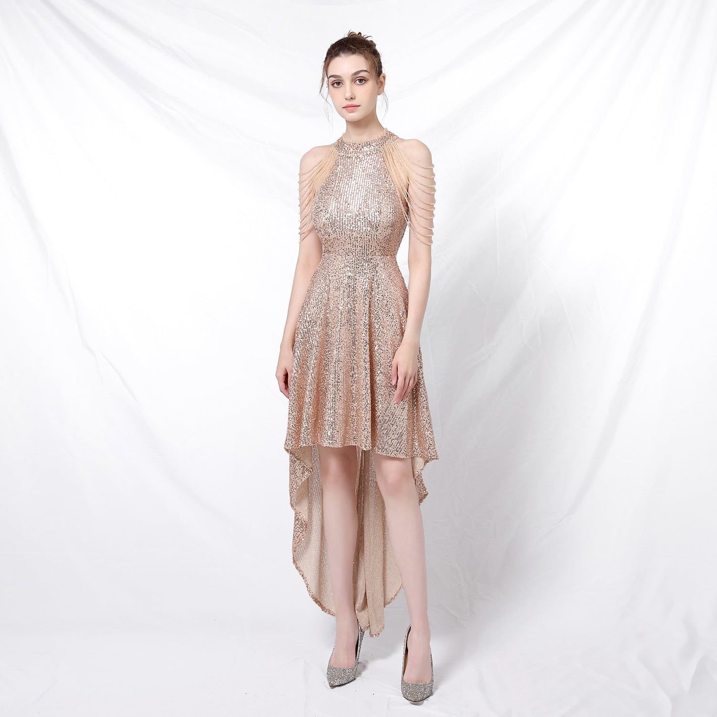 Corset L Sequin Sheath Car Model Room Show Host Performance Dress