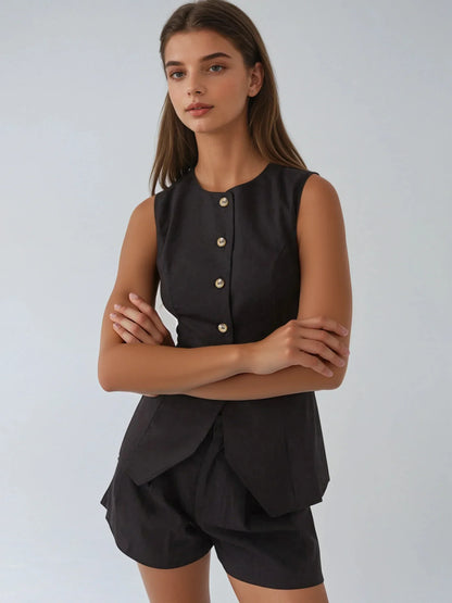 Always In Love Linen Sleeveless Vest