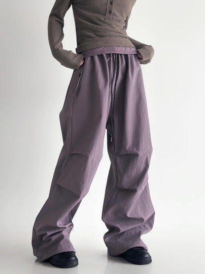 Drawstring Wide-Leg Pants