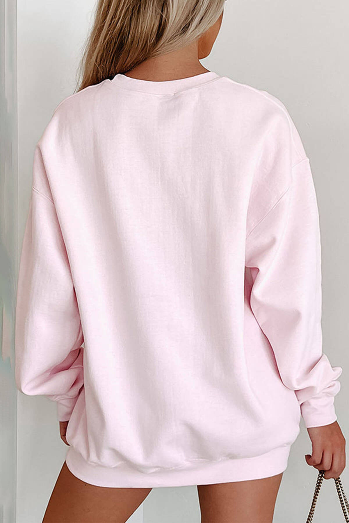 Sequined Bow Christmas Crew Neck Long-sleeved Loose Sweatshirt