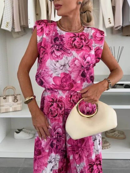 Fashionable Round Neck Padded Shoulder Top