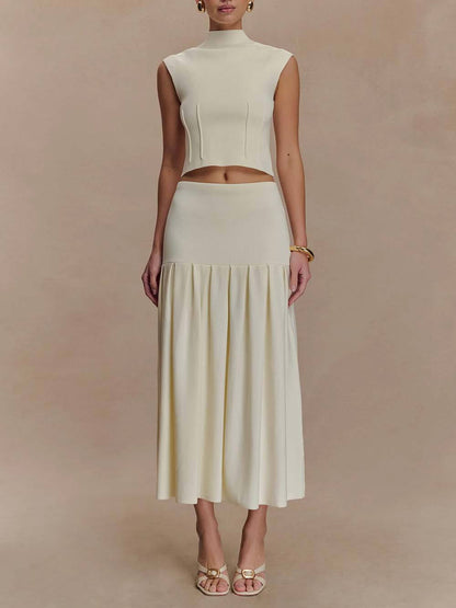 Exquisite High Neck Bandage Knit Top