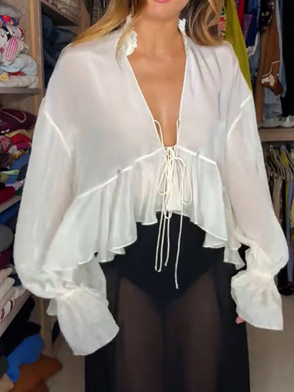 Summer Light Tie Cape Shirt