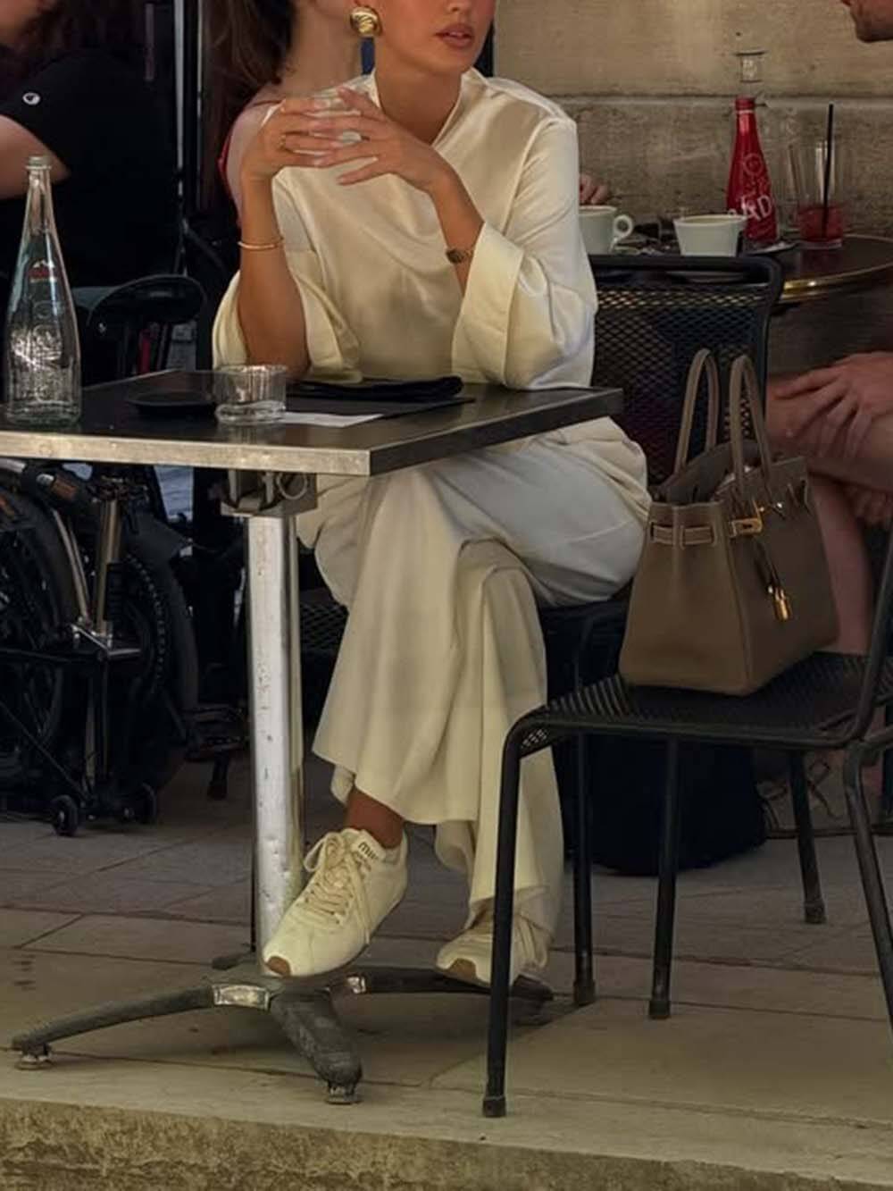 Exquisite Bell Sleeve Minimalist Satin Top