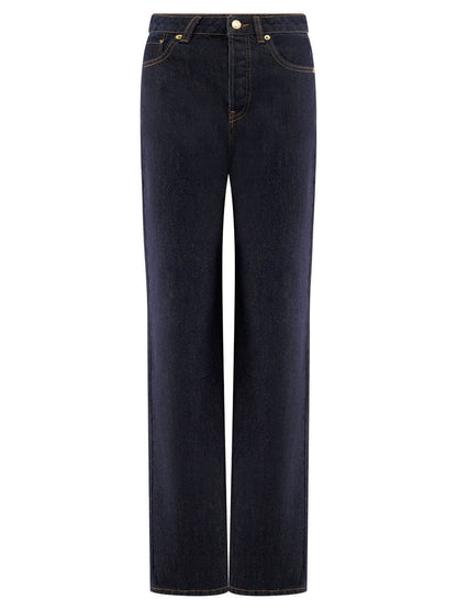 Modern Playful Unique High Waist Pocket Straight Jeans