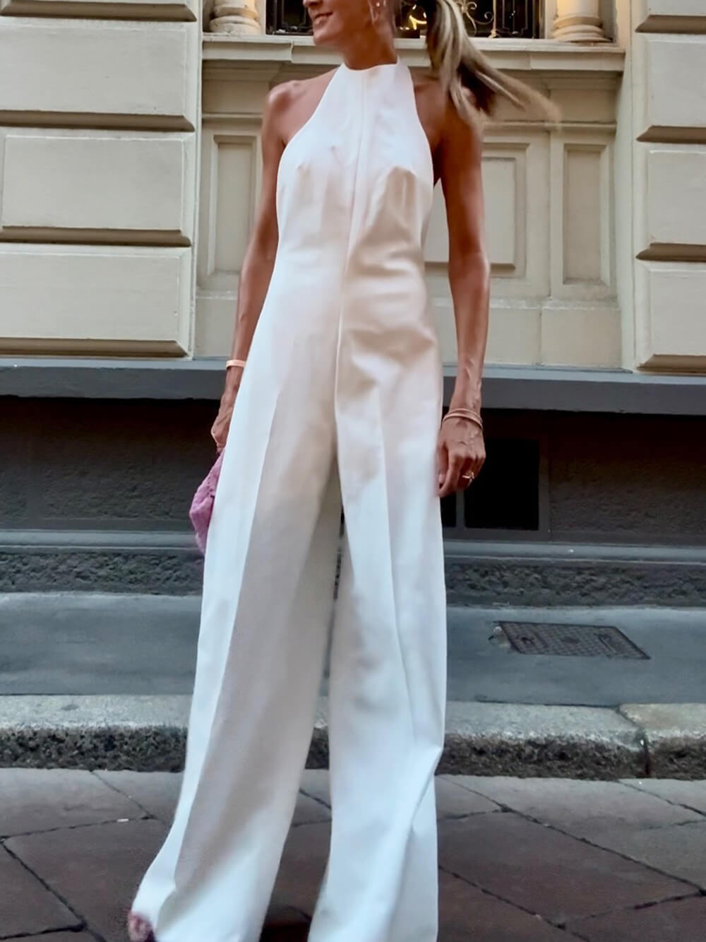 Elegant Backless Halter Jumpsuit