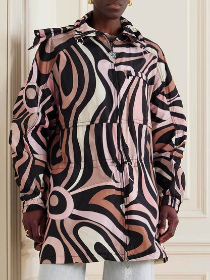 Unique Pattern Print Oversized Loose Jacket