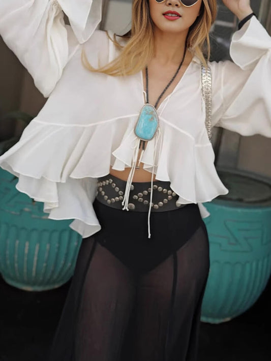 Summer Light Tie Cape Shirt