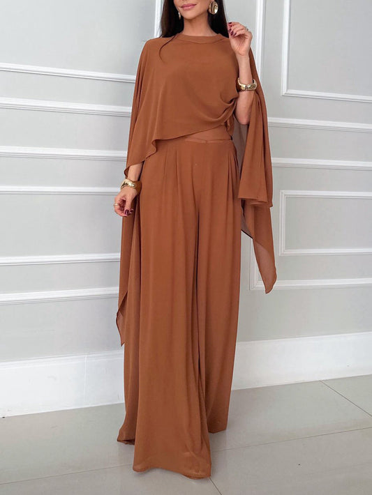 Exquisite Irregular Chiffon Flowing Top Two-piece Sets