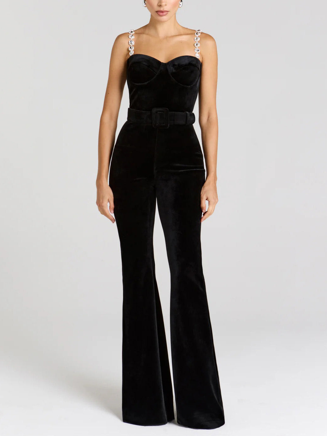 Elegant Velvet Black Jumpsuit