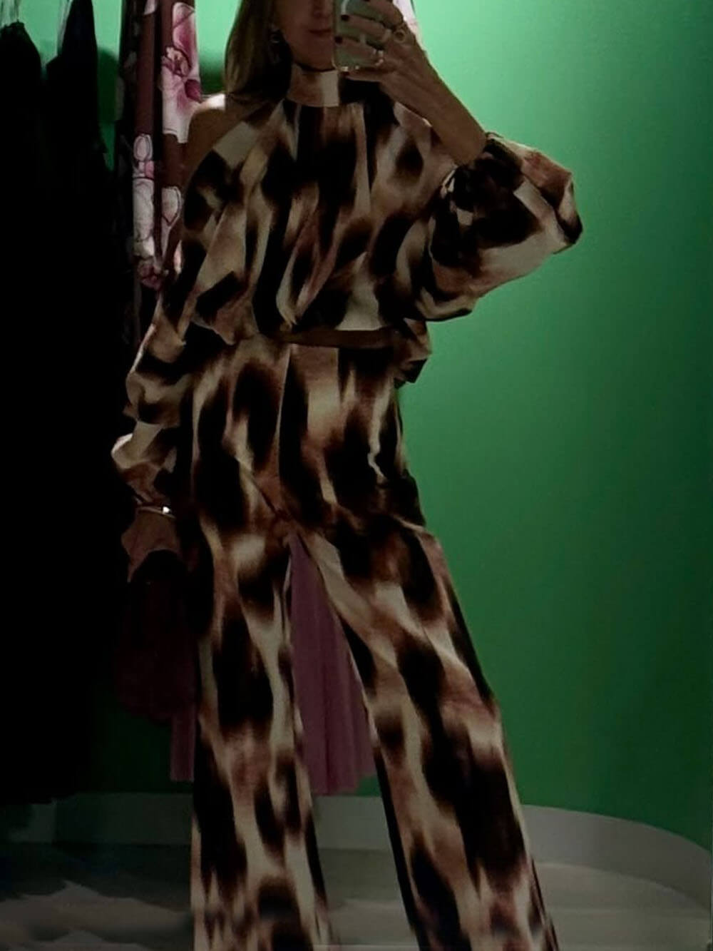 Unique Tie-Dye Off-Shoulder Batwing Sleeve Loose Top