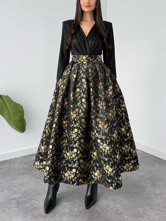 Elegant Jacquard Full Skirt Two-piece Set