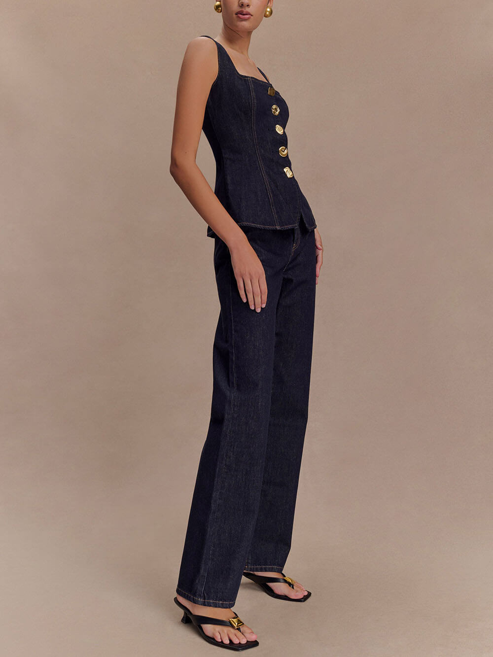 Modern Playful Unique High Waist Pocket Straight Jeans