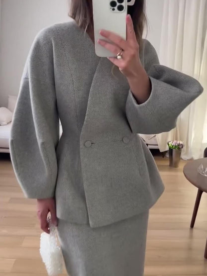 Chic Elegant Solid Drop-Shoulder Loose Top