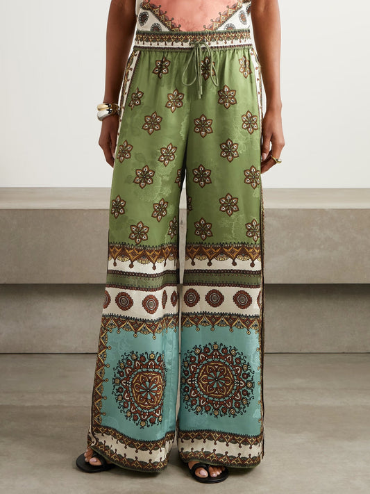 Exquisite Bohemian Print Vest Two-Piece Set