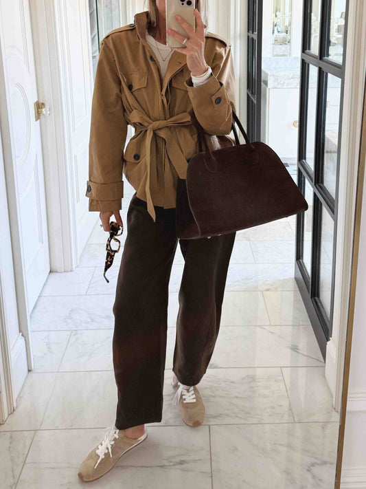 Fashionable Street-style Cropped Trench Coat