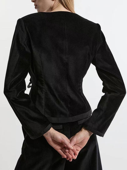 Elegant Bow-Tie Long-Sleeve French Blouse