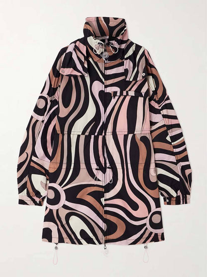 Unique Pattern Print Oversized Loose Jacket