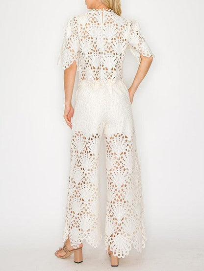 Elegant Lace Cutout Shirt