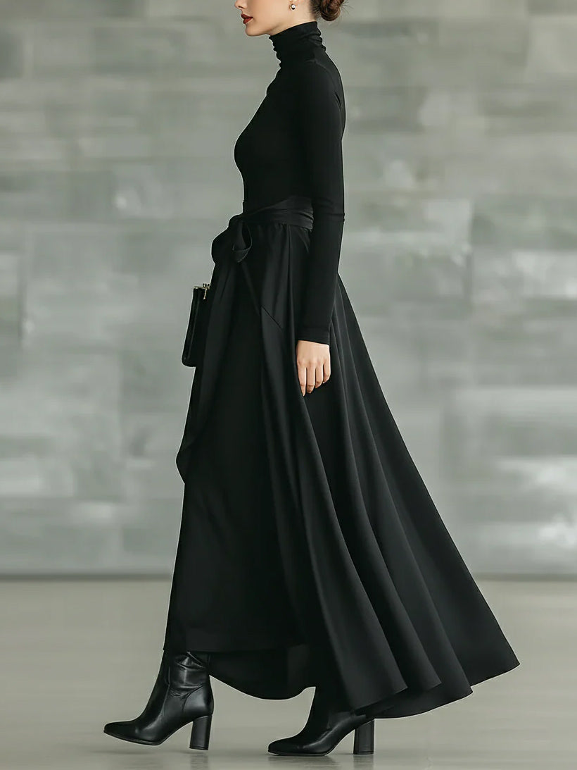 Casual Satin Tie-waist Skirt Two-piece Set