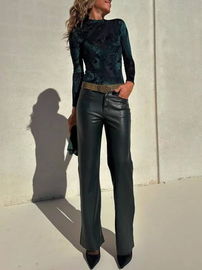 Unique Ethnic Print Fitted Stretch Top