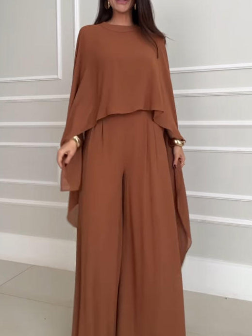 Exquisite Irregular Chiffon Flowing Top Two-piece Sets