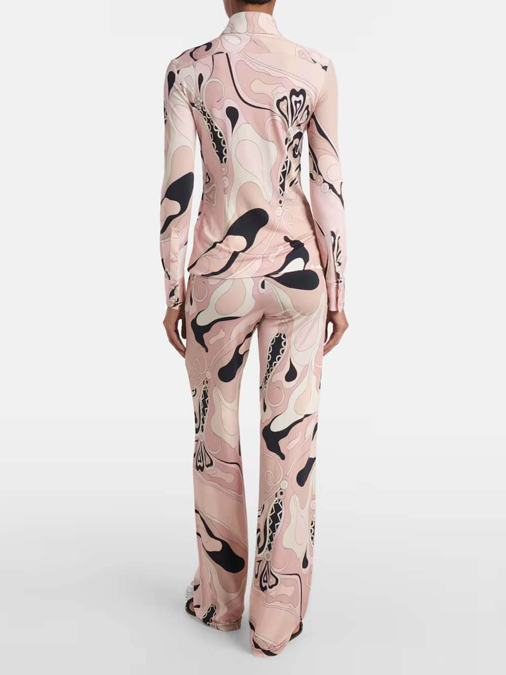 Unique Exquisite Floral Print Slim-Fit Button Shirt