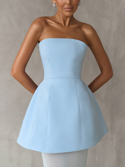 Elegant Off-the-shoulder Top And Mesh Sheer Fishtail Skirt Two-piece Set