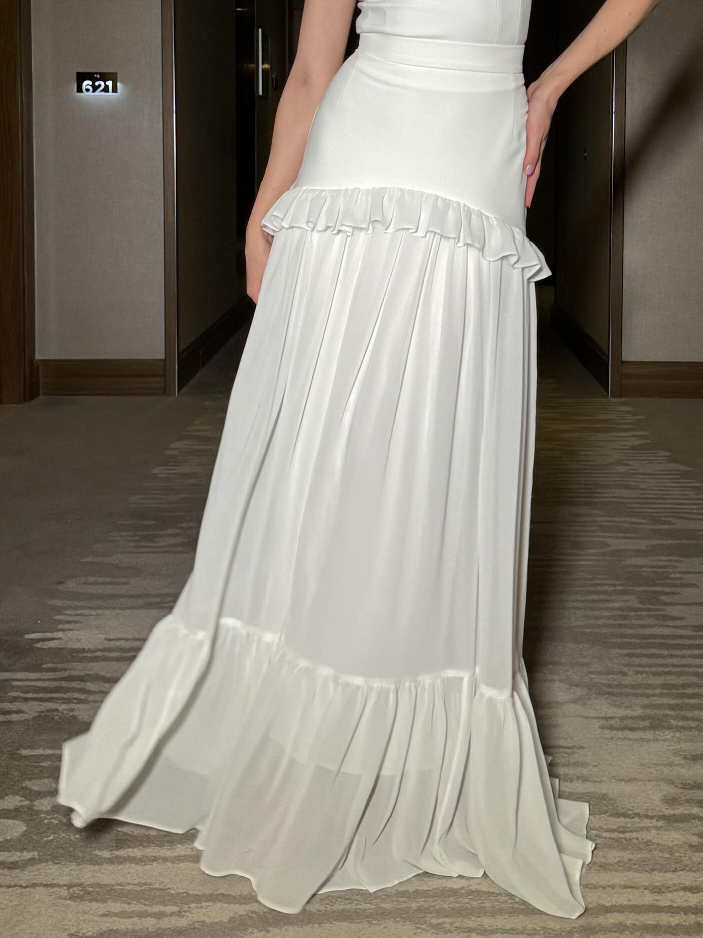 Elegant Chiffon Ruffle Skirt Two-piece Set