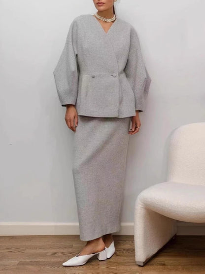 Chic Elegant Solid Drop-Shoulder Loose Top