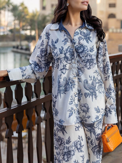 Unique Bold Blooms Relaxed Fit Floral Print Button-Up Shirt