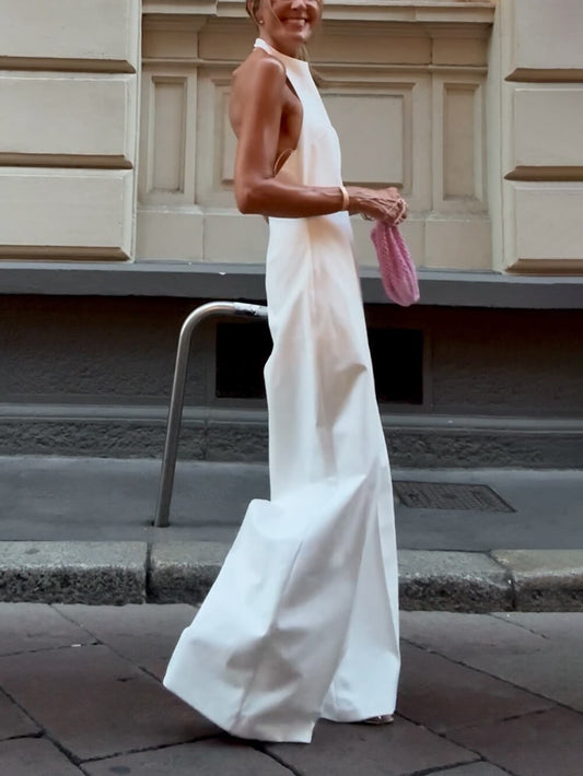 Elegant Backless Halter Jumpsuit