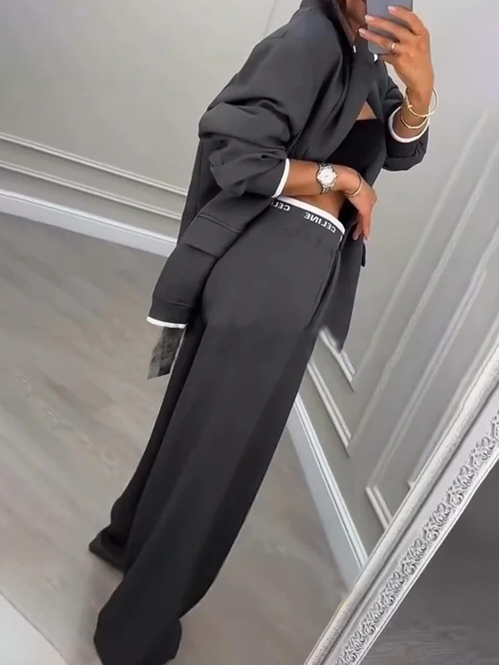 Fashion Sports Style Colorblock Lapel Blazer