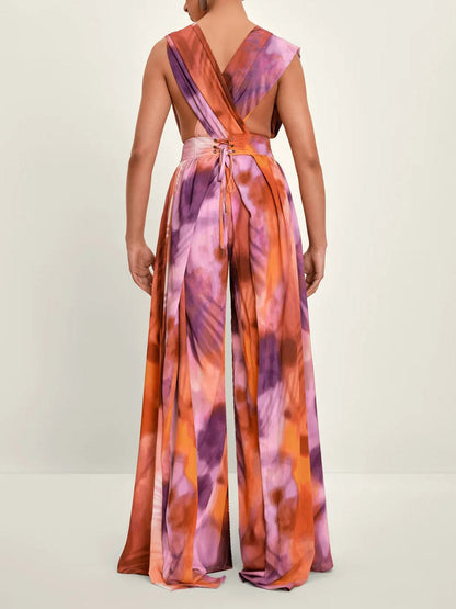 Unique Tie-Dye Versatile Suspender Jumpsuit