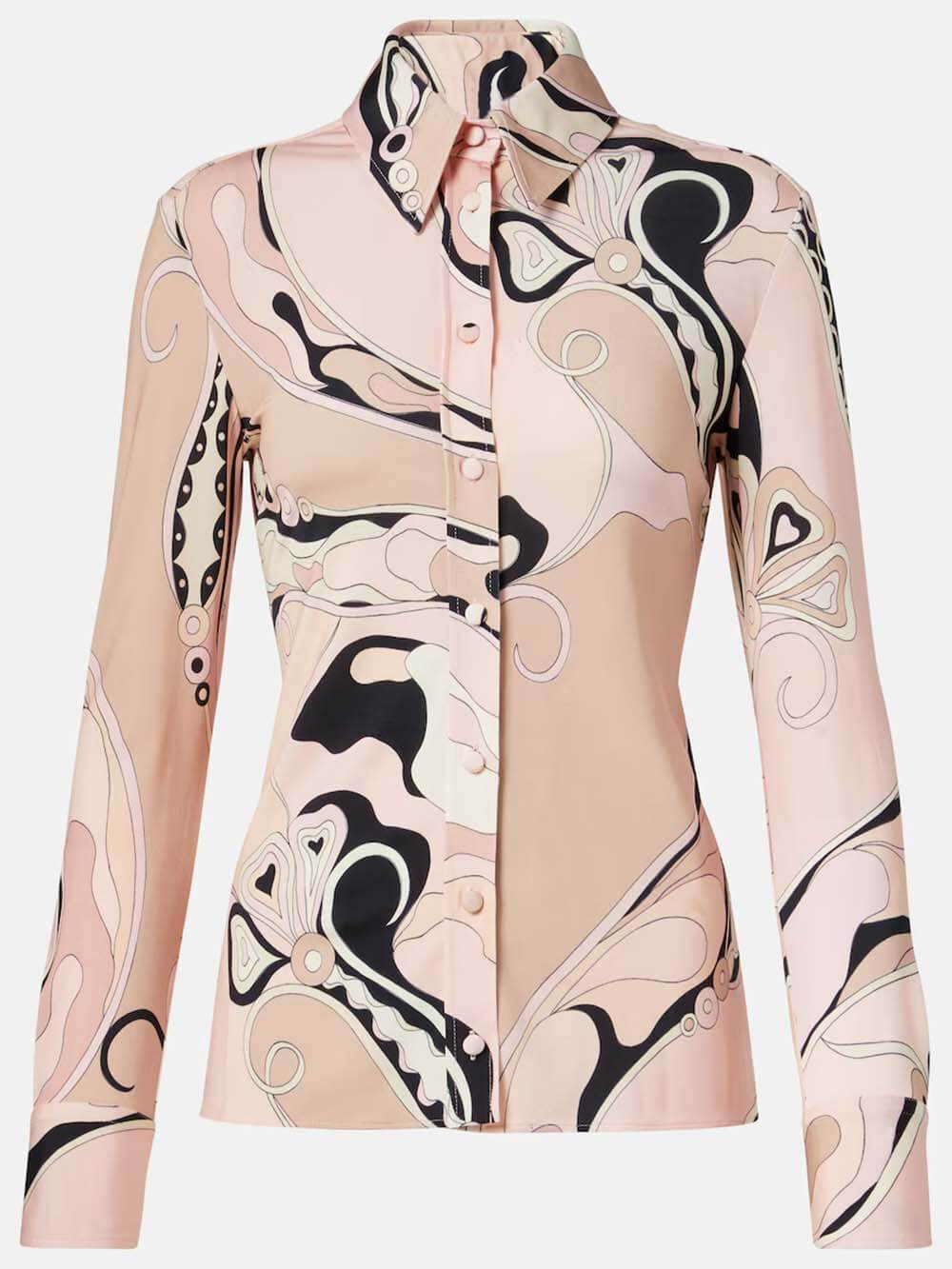 Unique Exquisite Floral Print Slim-Fit Button Shirt