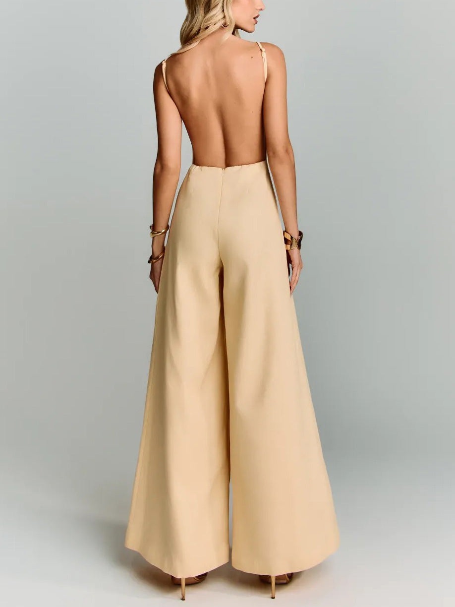 Exquisite Halter Neck Backless Jumpsuit
