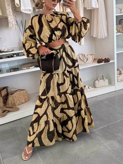 Breezy & Bold Printed Linen Cropped Shirt