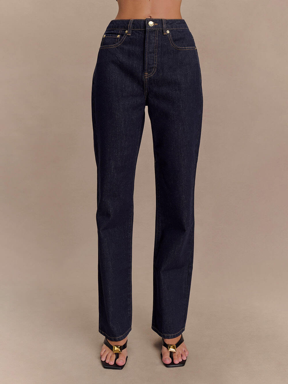 Modern Playful Unique High Waist Pocket Straight Jeans