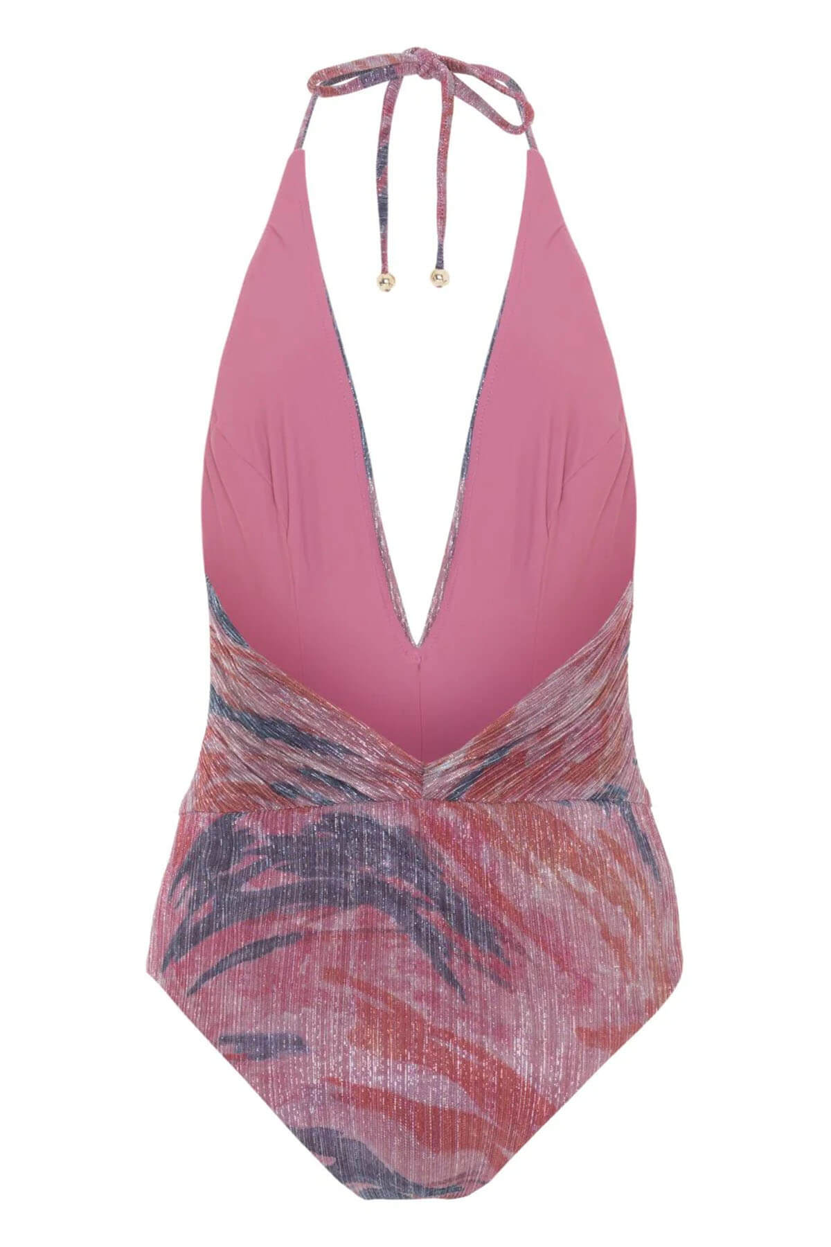 Exquisitely Ruched Halter Twist V-Neck Bodysuit